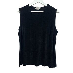 Jillian Jones Top Womens Plus Size 2X Shirt Sleeveless Blouse Tank Black Work